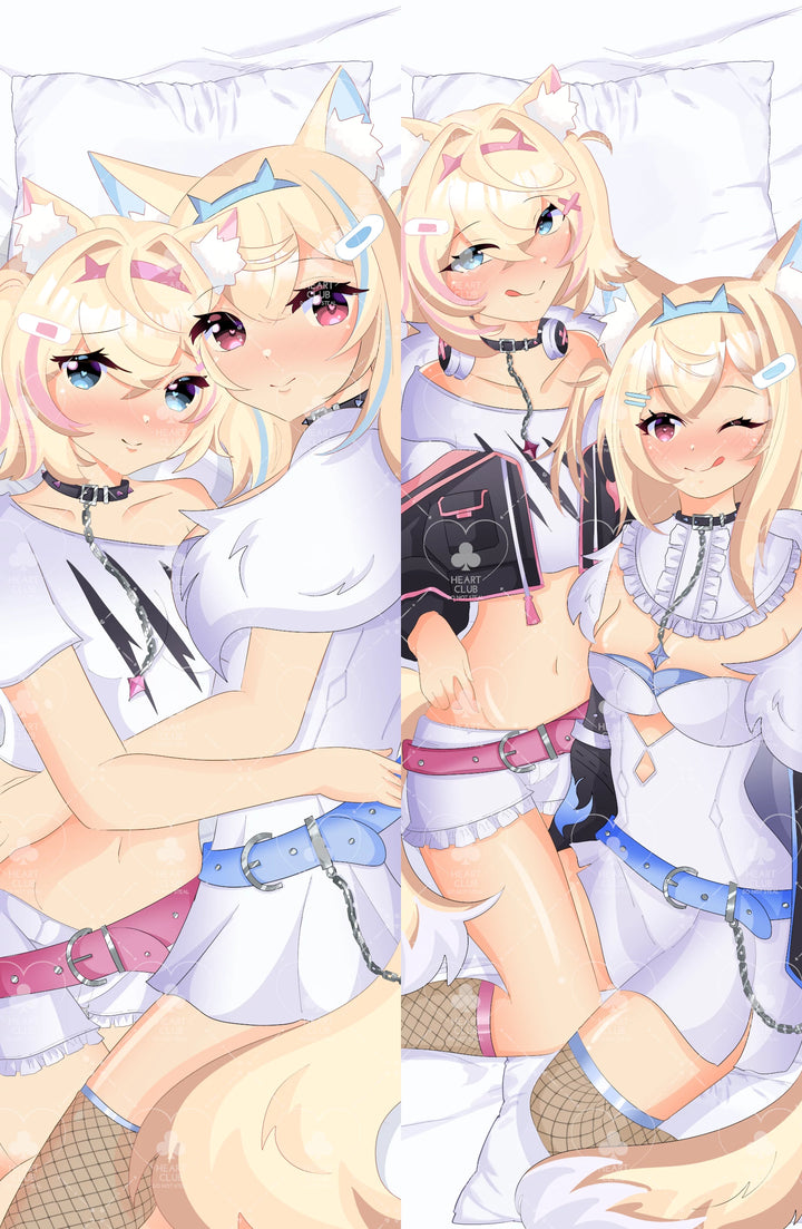 FUWAMOCO Dakimakura Anime Body Pillow Cover ( Hololive ) by Seirenna - Heart Club
