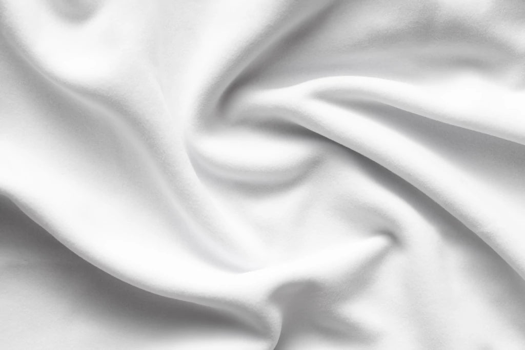 Closeup texture of high-quality plain white 2-way tricot dakimakura fabric