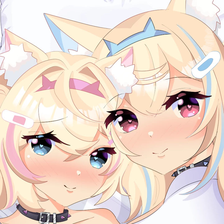 FUWAMOCO Dakimakura Anime Body Pillow Cover ( Hololive ) by Seirenna - Heart Club