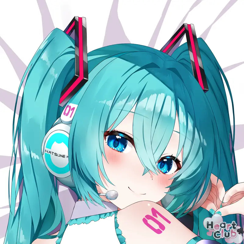 Miku [Heart Hands] Dakimakura Anime Body Pillow Cover ( Vocaloid ) by kuka - Heart Club